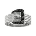 thumbnail image 1 of Designer Sterling Silver Black Diamond Buckle Ring Made In India -Jewelry By Sweet Pea Creations, 1 of 4