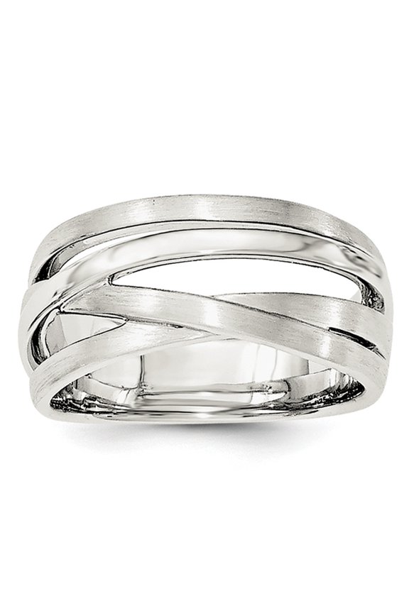 Designer Sterling Silver Brushed Ring (Length=0.00) (Width=0.00) Made In Thailand -Jewelry By Sweet Pea Creations
