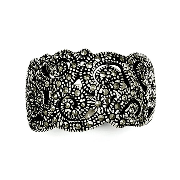 Designer Sterling Silver Marcasite Ring (Length=0.00) (Width=0.00) Made In Thailand -Jewelry By Sweet Pea Creations