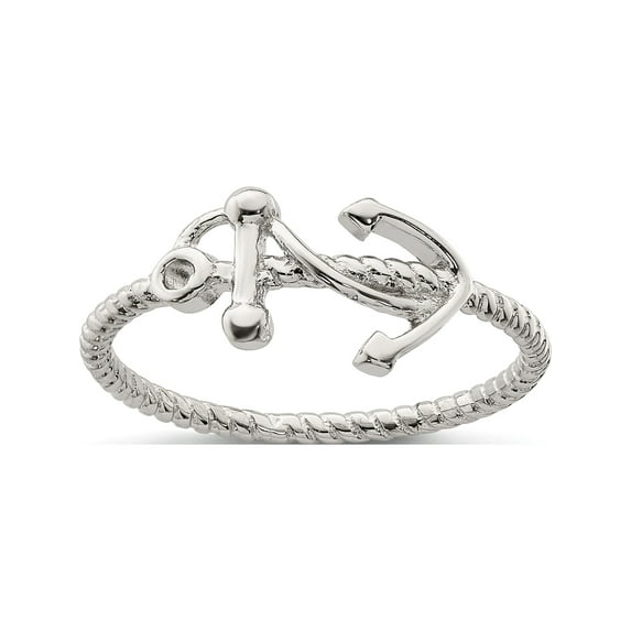 Designer Sterling Silver Polished Anchor Ring Made In China -Jewelry By Sweet Pea Creations