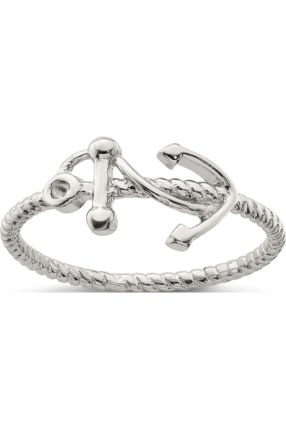 Designer Sterling Silver Polished Anchor Ring Made In China -Jewelry By Sweet Pea Creations
