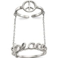 thumbnail image 1 of Designer Sterling Silver Polished Chain & Peace Double Ring Made In India -Jewelry By Sweet Pea Creations, 1 of 2