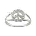 thumbnail image 1 of Designer Sterling Silver Polished Cz Peace Sign Ring Made In India -Jewelry By Sweet Pea Creations, 1 of 2