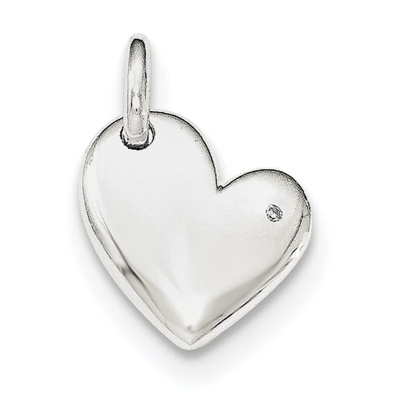 Designer Sterling Silver Polished Diamond Heart Pendant Made In Thailand -Jewelry By Sweet Pea Creations