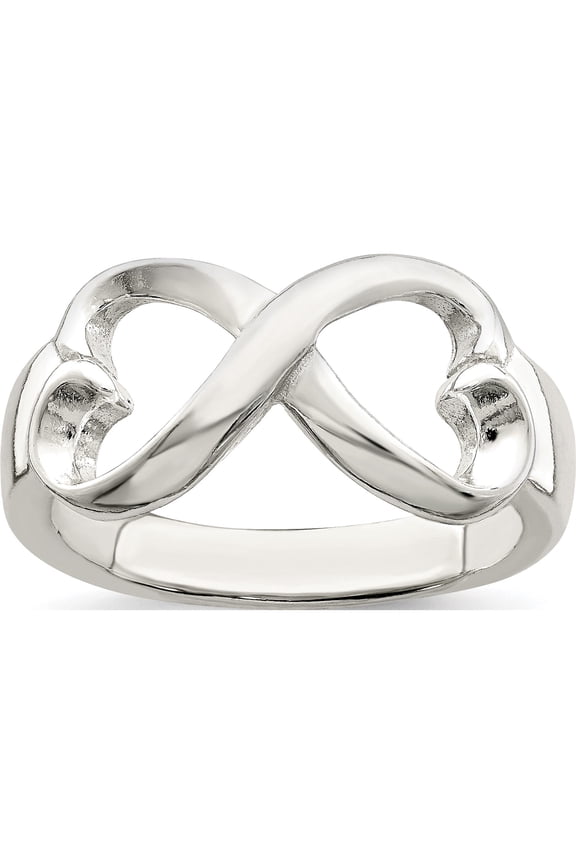 Designer Sterling Silver Polished Heart Infinity Ring Made In China -Jewelry By Sweet Pea Creations
