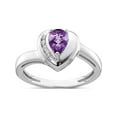 thumbnail image 1 of Designer Sterling Silver Rhodium-Plated Amethyst And White Topaz Heart Ring Made In Thailand -Jewelry By Sweet Pea Creations, 1 of 3