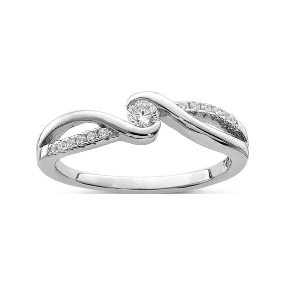 Designer Sterling Silver Rhodium-Plated & Cz Ring Made In China -Jewelry By Sweet Pea Creations