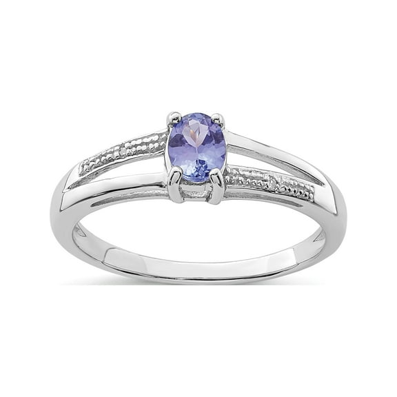 Designer Sterling Silver Rhodium Plated Diamond And Tanzanite Ring Made In Thailand -Jewelry By Sweet Pea Creations
