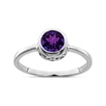 thumbnail image 1 of Designer Sterling Silver Rhodium-Plated Polished Amethyst Round Ring Made In Thailand -Jewelry By Sweet Pea Creations, 1 of 3