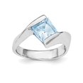 thumbnail image 1 of Designer Sterling Silver Rhodium-Plated Polished Blue Cz Ring Made In Thailand -Jewelry By Sweet Pea Creations, 1 of 3