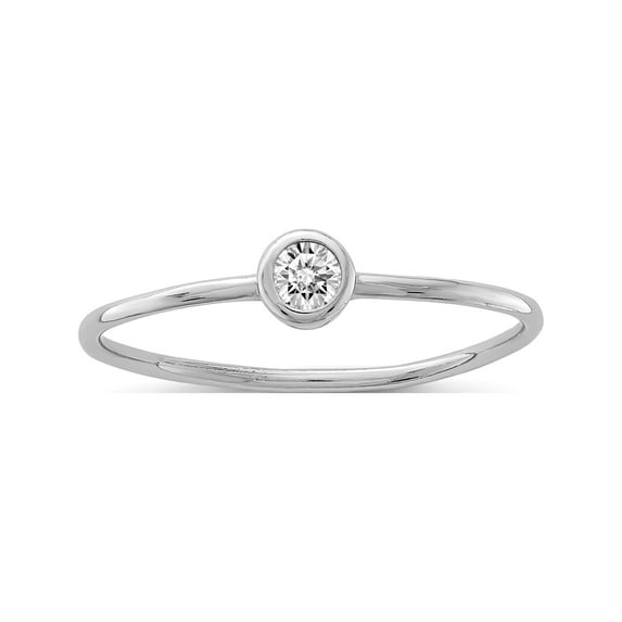 Designer Sterling Silver Rhodium-Plated Polished Cz Circle Ring Made In China -Jewelry By Sweet Pea Creations
