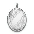 thumbnail image 1 of Designer Sterling Silver Rhodium-Plated With Side Swirls 34Mm Oval Locket (Length=34) (Width=28) Made In Hong Kong, 1 of 4