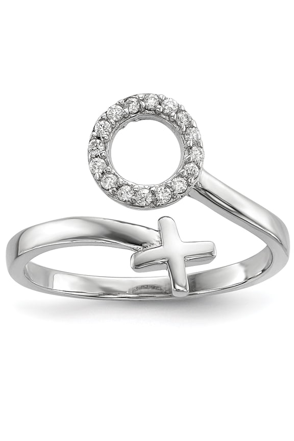 Designer Sterling Silver Rhodium-Plated X And O Cz Ring Made In China -Jewelry By Sweet Pea Creations