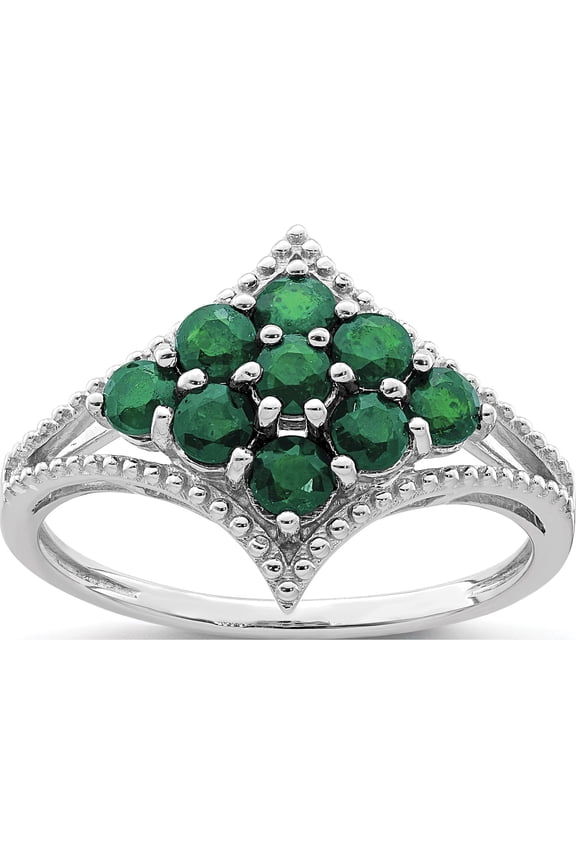 Designer Sterling Silver Rhodium Tsavorite Ring Made In Thailand -Jewelry By Sweet Pea Creations