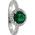 thumbnail image 1 of Designer Sterling Silver Ss Rhodium-Plated White & Green Cz Brilliant Embers Ring (Length=0.00) (Width=0.00) Made In China, 1 of 4