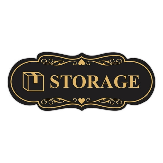 Designer Storage (Box) Sign (Black Gold) - Large