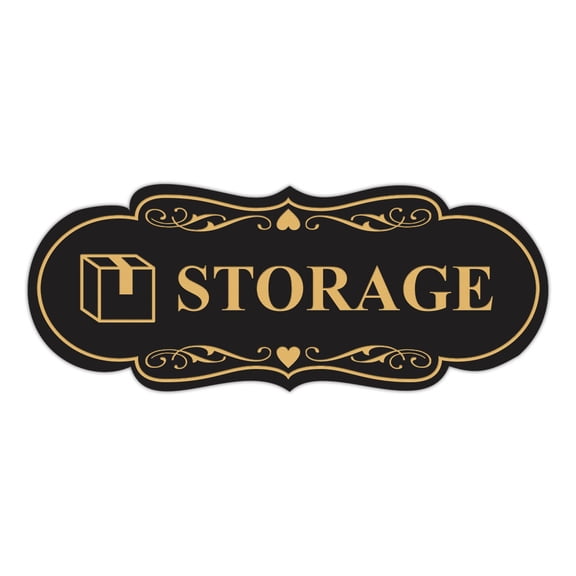Designer Storage (Box) Sign (Black Gold) - Medium