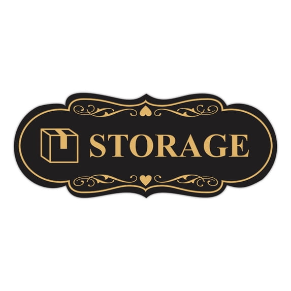 Designer Storage (Box) Sign (Black /Gold) - Small