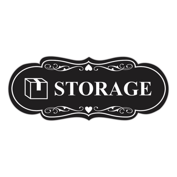 Designer Storage (Box) Sign (Black) - Large