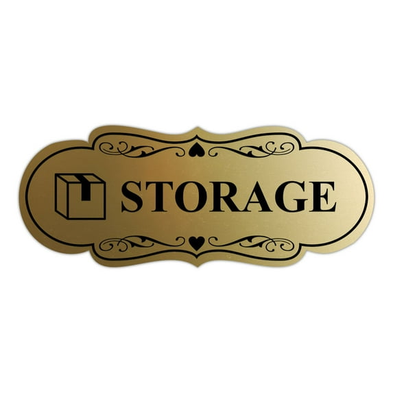Designer Storage (Box) Sign (Brushed Gold) - Large