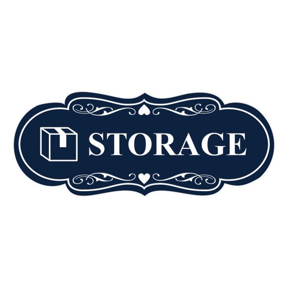 Designer Storage (Box) Sign (Navy Blue / White) - Small