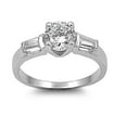 thumbnail image 1 of Designer Style Round Cubic Zirconia Ring Sterling Silver 925 Size 9, 1 of 3