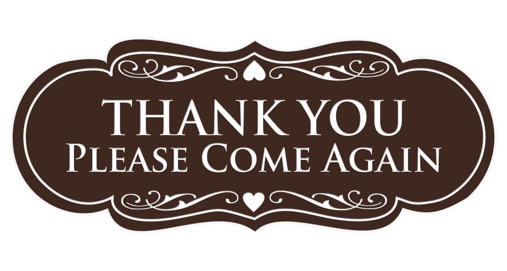 Designer THANK YOU Please Come Again Sign - Blue - Large - Walmart.com