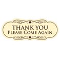 thumbnail image 1 of Designer THANK YOU Please Come Again Sign - Ivory / Dark Brown - Large, 1 of 6