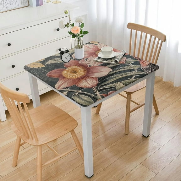 Designer Tablecloth for Square Tables, Floral Pattern Tablecloths,Decorative Table Cover Cloth for Kitchen Dining Room