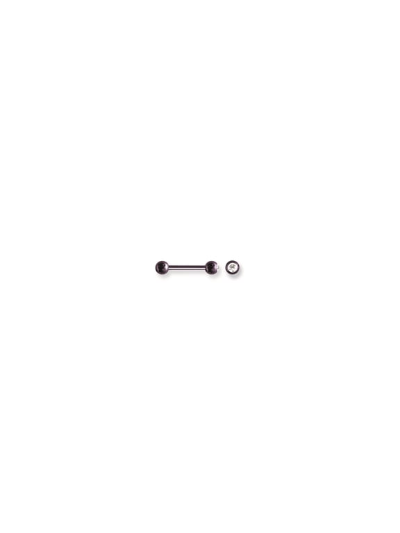 Solid Titanium BB w Single Press Fit Gem Ball 12G (2mm) 5/8" (15mm) Long