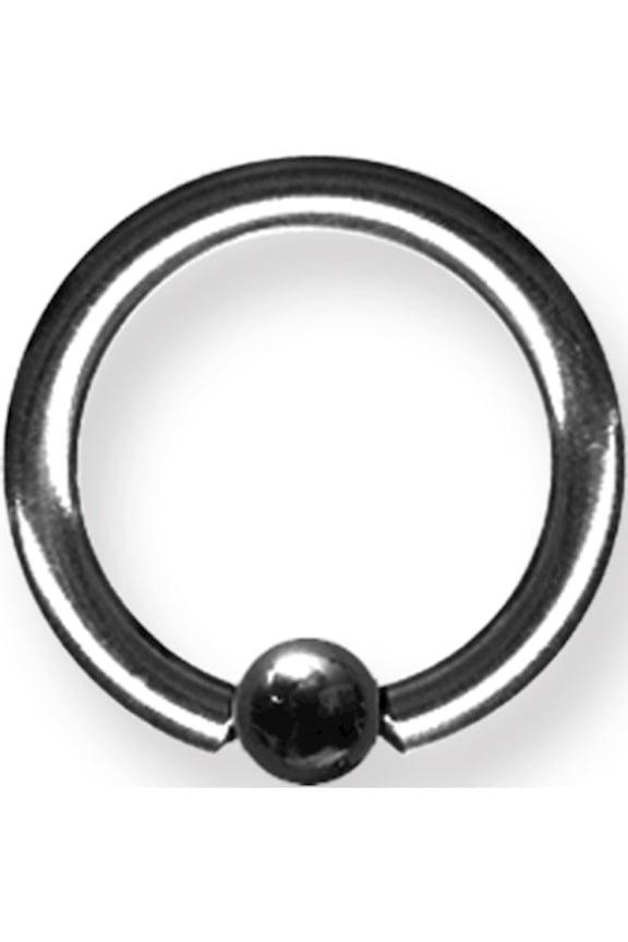 Designer Titanium Solid Captive 12G (2Mm) 1/2 (13Mm) Dia W 4Mm Ball Blac Made In China -Jewelry By Sweet Pea Creations