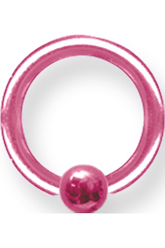 Designer Titanium Solid Captive 12G (2Mm) 3/8 (10Mm) Dia W 4Mm Ball Pink Made In China -Jewelry By Sweet Pea Creations