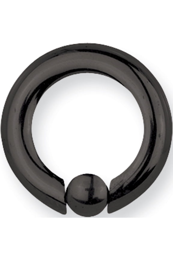 Designer Titanium Solid Captive 6G (4.1Mm) 5/8 (15Mm) Dia W 6Mm Ball Bla Made In China -Jewelry By Sweet Pea Creations