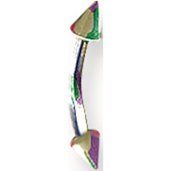 Designer Titanium Solid Curv Bb W Cones 16G (1.3Mm) 5/16 (8Mm) Long 3Mm Made In China -Jewelry By Sweet Pea Creations