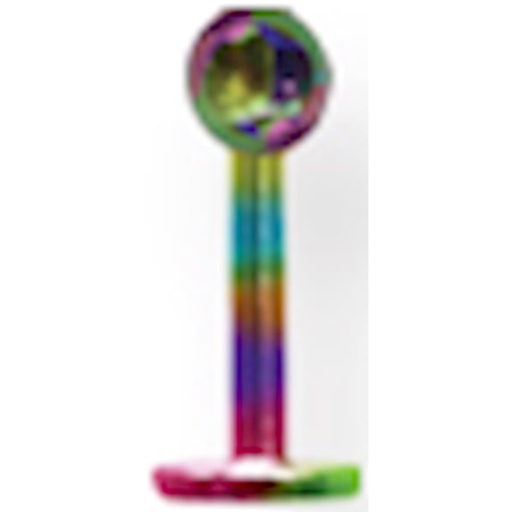 Designer Titanium Solid Labret 16G (1.3Mm) 5/16 (8Mm) Long W 4Mm Ball Rainbow Made In China -Jewelry By Sweet Pea Creations