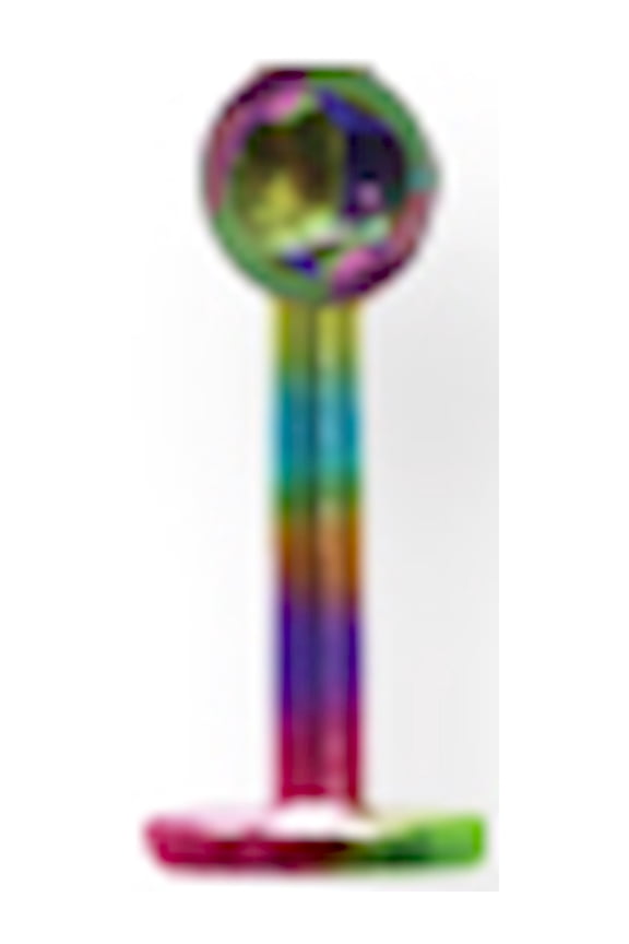 Designer Titanium Solid Labret 16G (1.3Mm) 5/16 (8Mm) Long W 4Mm Ball Rainbow Made In China -Jewelry By Sweet Pea Creations