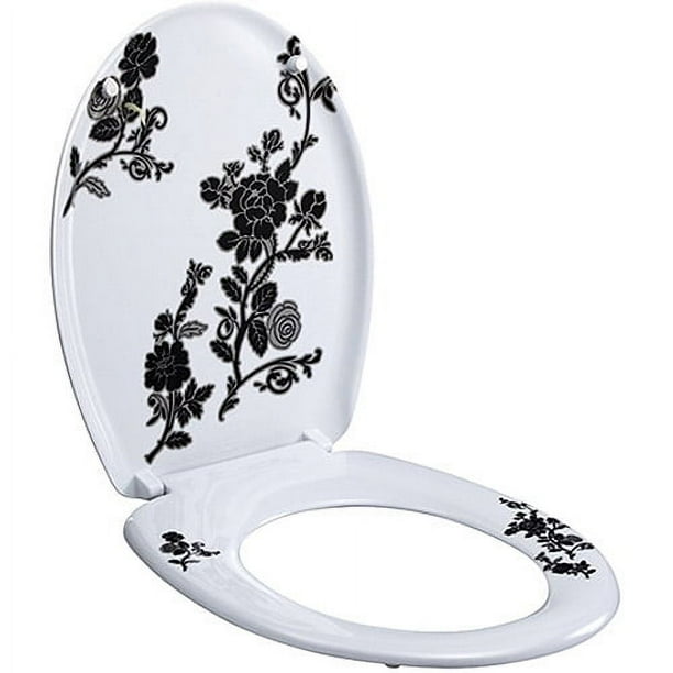 Designer Toilet Seat, Black/white Toilet