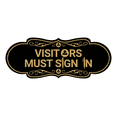 thumbnail image 1 of Designer Visitors Must Sign In Sign (Black /Gold) - Small, 1 of 4