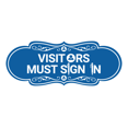 thumbnail image 1 of Designer Visitors Must Sign In Sign (Blue) - Medium, 1 of 4