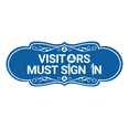 thumbnail image 1 of Designer Visitors Must Sign In Sign (Blue) - Small, 1 of 4