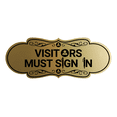 thumbnail image 1 of Designer Visitors Must Sign In Sign (Brushed Gold) - Small, 1 of 4