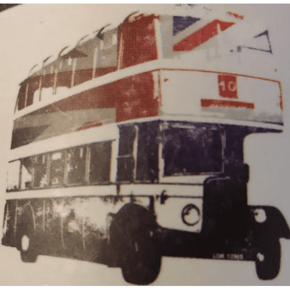 Designer Wall Accents Double Decker Bus Wall Decal (23.62x12.59)