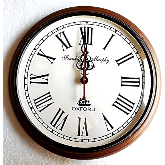 Designer Wall Clock, 12 inches, Roman Numerals, for Home, Living Room, Bedroom, Office, Hall, Dining Room, Brown/White/Black,