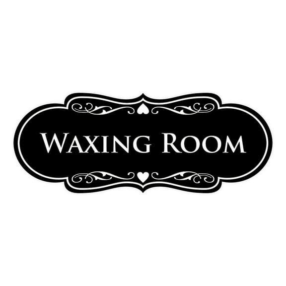 Designer Waxing Room Sign (Black) - Large