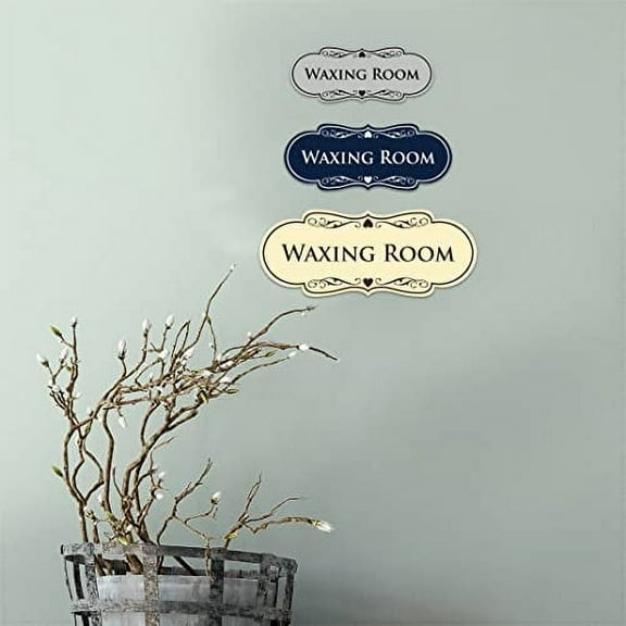 Designer Waxing Room Sign (Blue) - Medium 10 Pack