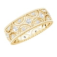 thumbnail image 1 of Rosec Jewels Vintage Inspired Cubic Zirconia Wedding Band for Women (AAAA Quality Certified) - Wide Ring with Jewelry Box, 10K Yellow Gold, US 10.00, 1 of 8