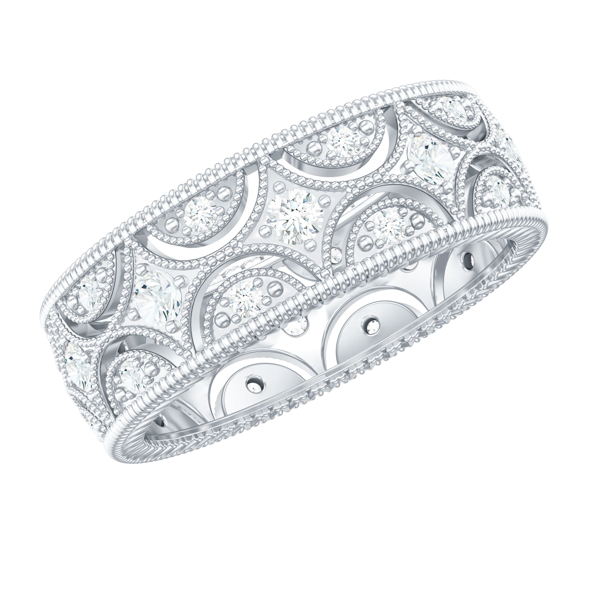 Barzel Women's 3 Row Cubic Zirconia Eternity Band Ring - 18k Gold Plated, Wedding Or Anniversary Gift - View #10