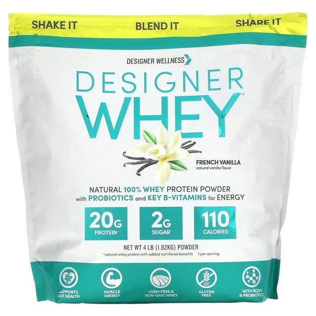 Designer Wellness, Designer Whey, Natural 100 Whey Protein Powder with