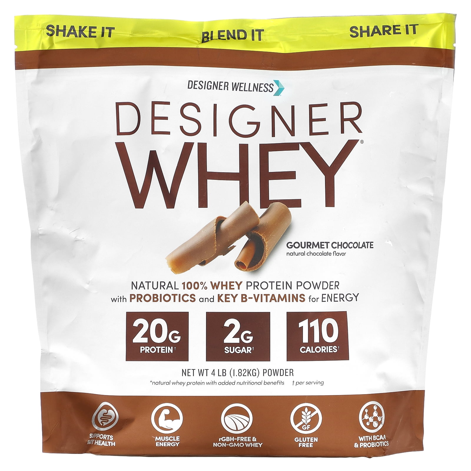 Designer Wellness, Designer Whey, Natural 100 Whey Protein Powder with