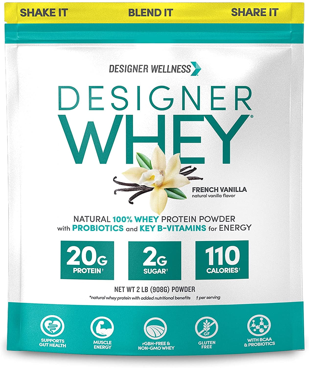 Designer Wellness, Designer Whey, Natural Whey Protein Powder with